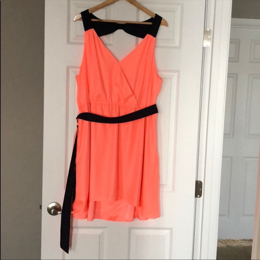 Coral & Navy Blue Dress from American Eagle